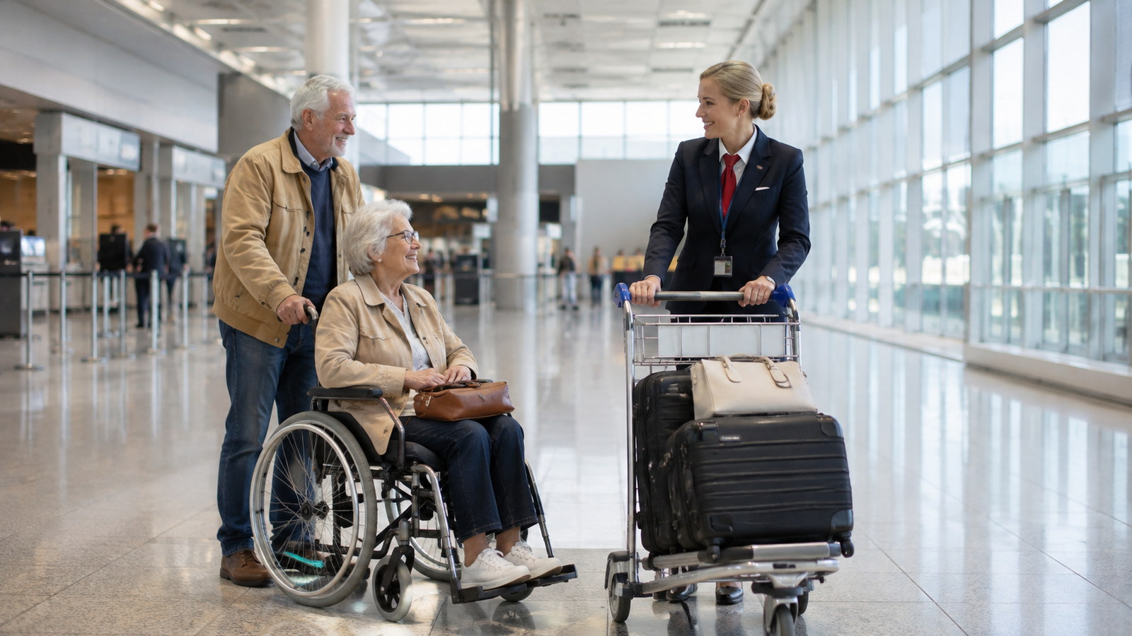 Flughafen BER für Senioren: Mobilitätshilfe, kurze Wege und gute Vorbereitung